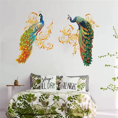 Anfigure Peacock Wall Stickers For Living Room Bedroom Bathroom Wall