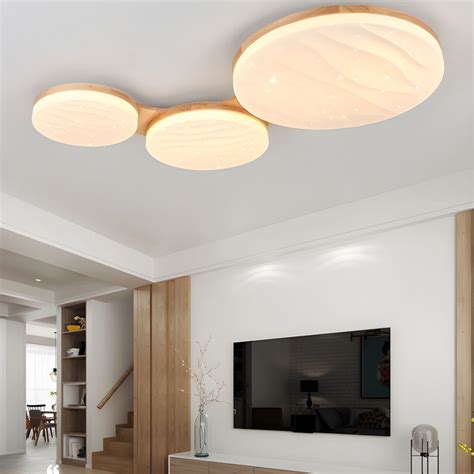 Unique Shape Ceiling Mounted Fixture Modern Wood Light Fixtures Ceiling - 110V-120V White Light ...