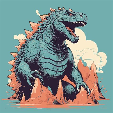 Premium Vector This Godzilla Illustration Is Perfect For A Range Of