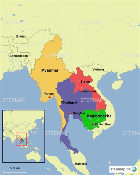 Stepmap S Dostasien Gesamt Landkarte F R Asien
