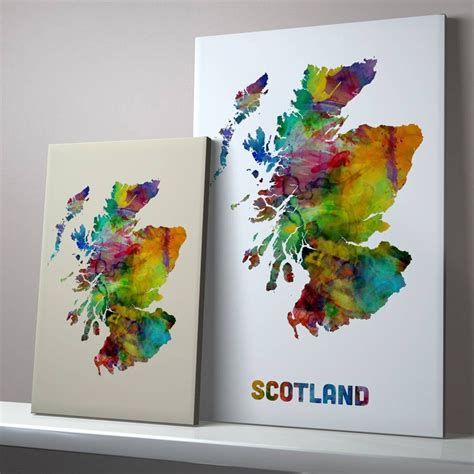 Scotland Map Watercolour Print By Artpause Posters Art Prints