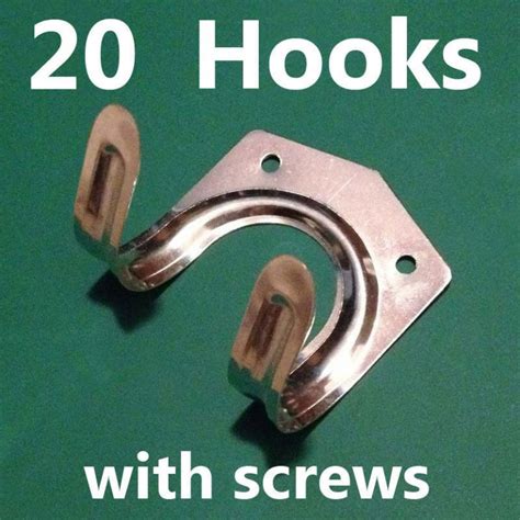 20 Tool Hooks Workshop Garden Shed Storage Garage Double Metal U Hook