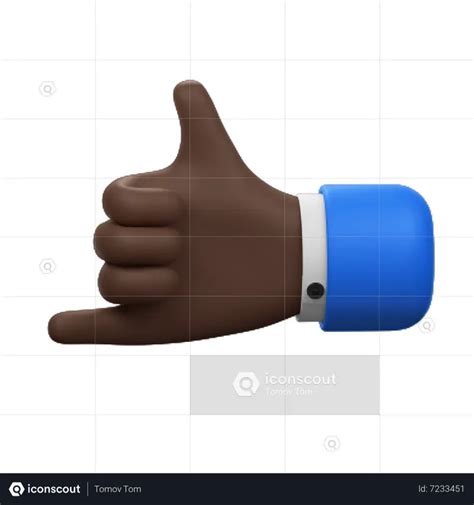 Call Me Hand Gesture 3D Icon download in PNG, OBJ or Blend format