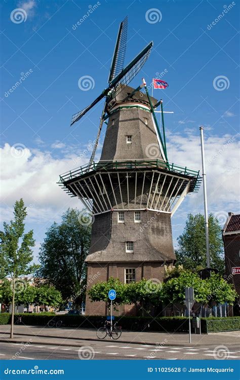 Windmill In Amsterdam Stock Photo Image Of Tourism Architecture