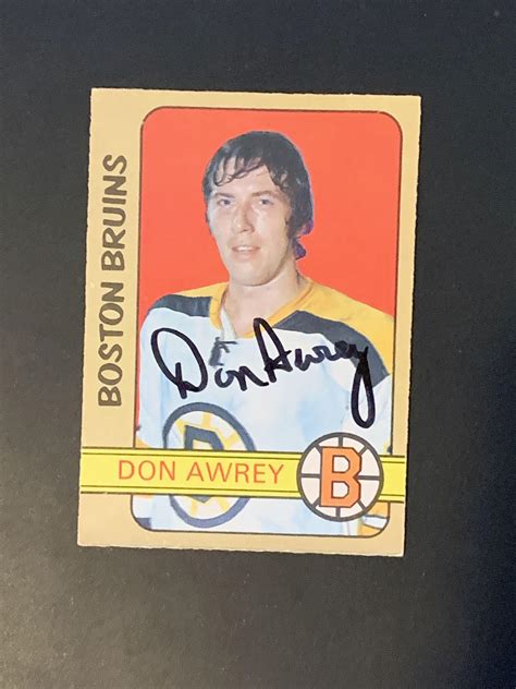 At Auction O Pee Chee Opc Don Awrey Signed Autograph Boston