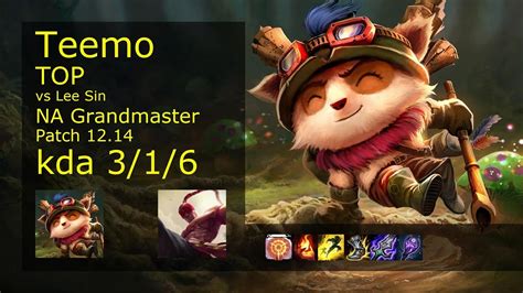 Rank 4 NA Teemo Top Teemo Vs Lee Sin YouTube