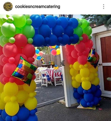 Balloon Arch Lego Theme Call It S Party Time At If You Like This Idea And Let Us