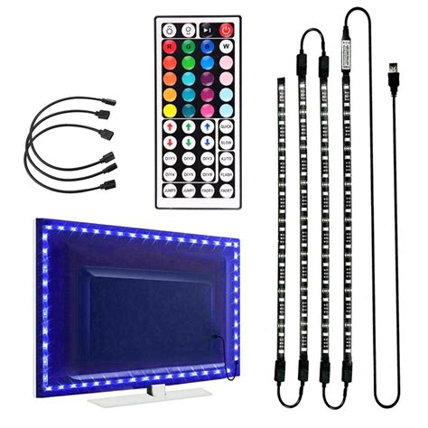 Tv Backlight Usb Rgb Led Light Strip With Remote Control M Gaismas