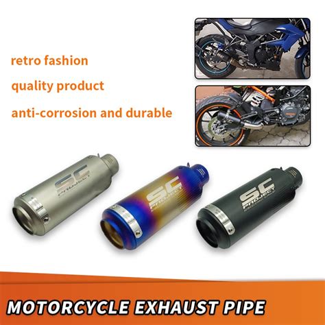 Sc Universal 51mm Motorcycle Exhaust Pipe Locomotives Professional Stainless Steel Tailpipe