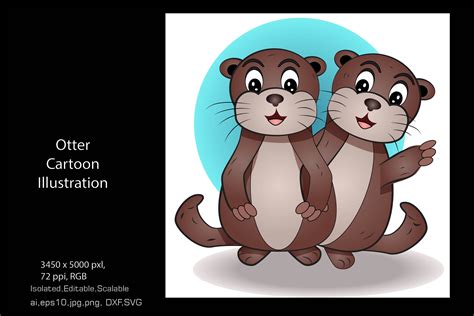 Cartoon Character Otter Graphic by Karya Langit · Creative Fabrica