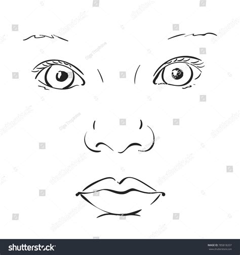 Baby Face Vector Sketch Hand Drawn Stock Vector (Royalty Free ...