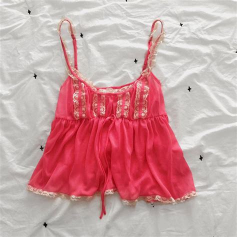 Lovecore Aesthetic Y K Pink Digital Closet Cropped Cami Victoria S