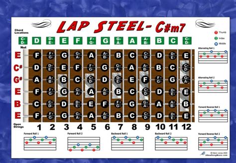 Lap Steel Guitar Fretboard Wall Chart Poster Grelly Uk