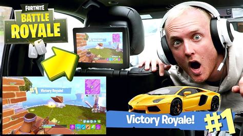 Winning A Game Of Fortnite Solos In My Car On Fortnite Battle Royale Youtube