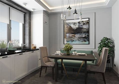 Диван для столовой нежного зелёного цвета из кожи | Dining table, Home ...