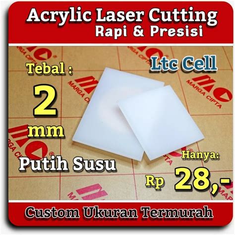 Jual Acrylic 2 Mm Laser Cutting Custom Akrilik Lembaran Potongan