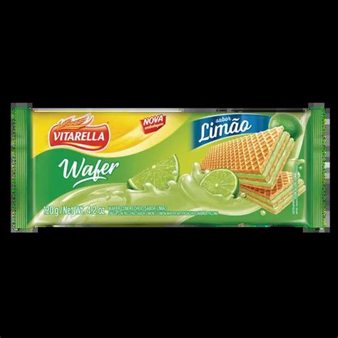 Biscoito Wafer Recheio de Limão Vitarella Pacote 120g