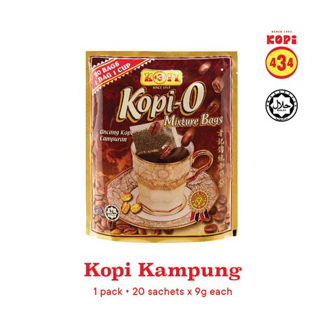 Muar Kopi 434 20 Uncang Dalam Foil Individual Black Kopi Pack