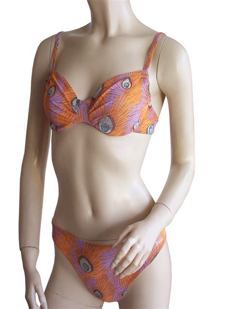 Bügel Bikini von Solar Tan Thru durchbäunend C Cup Pfauenauge in orange