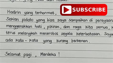 Contoh Naskah Teks Pidato Hut Kemerdekaan Ri Ke 78 Tema Menghadapi Globalisasi Youtube