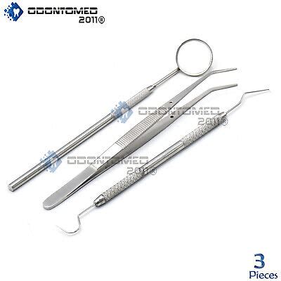 New Dental Instruments Set Mouth Mirror Explorer Cotton Plain Plier