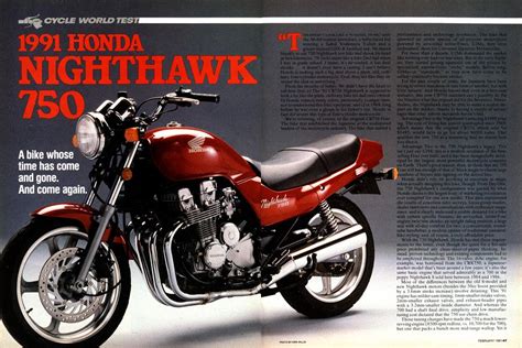 1991 Honda Nighthawk 750 Cycle World FEBRUARY 1991