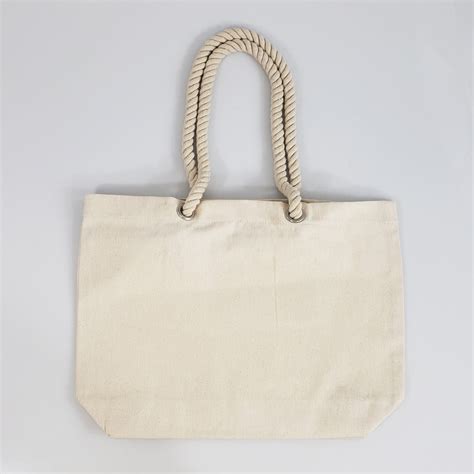 Canvas Beach Tote Bag With Fancy Rope Handles Rp200