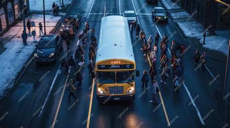 Premium Photo | Students around a school bus to go to school mexico