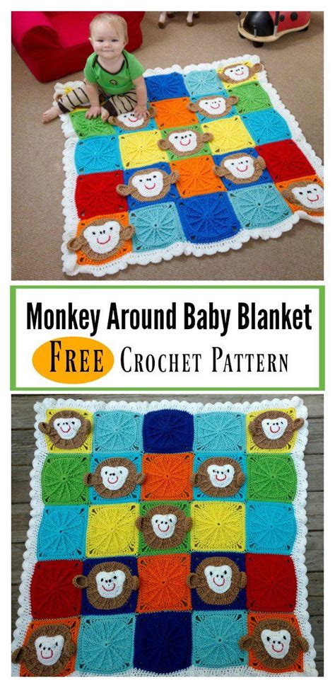 Monkey Around Baby Blanket Free Crochet Pattern Crochet Baby Patterns