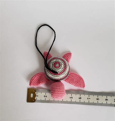 Tortue De Mer Rose Amigurumi Miniature Kawaii Fait Main Pendentif Pour