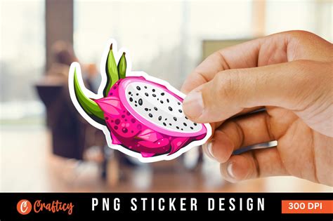 Dragon Fruit Sticker Clipart Png Design Graphic By Allisonsuns · Creative Fabrica