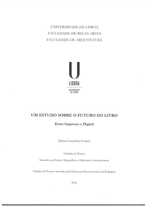 Reposit Rio Da Universidade De Lisboa Um Estudo Sobre O Futuro Do