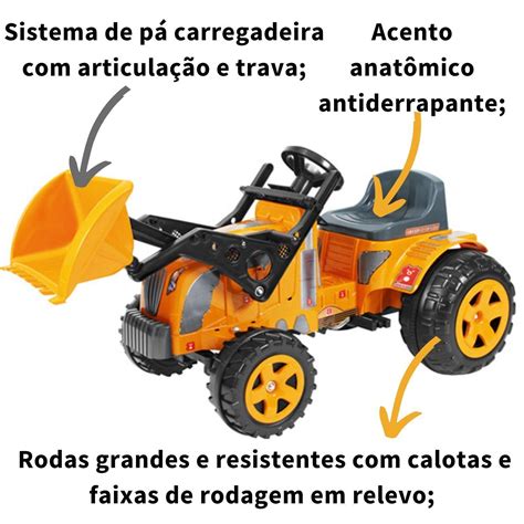 Mini Trator Infantil Pedal Ca Amba Fazendeiro Biemme Lojas