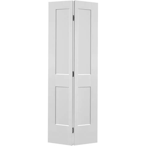 Masonite 24 Inch X 80 Inch Primed Logan 2 Panel Hollow Core Smooth Interior Bi Fold Door The