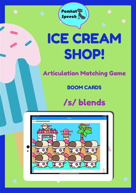 An Ice Cream Shop Game With The Text Articulation Matching Game Boom