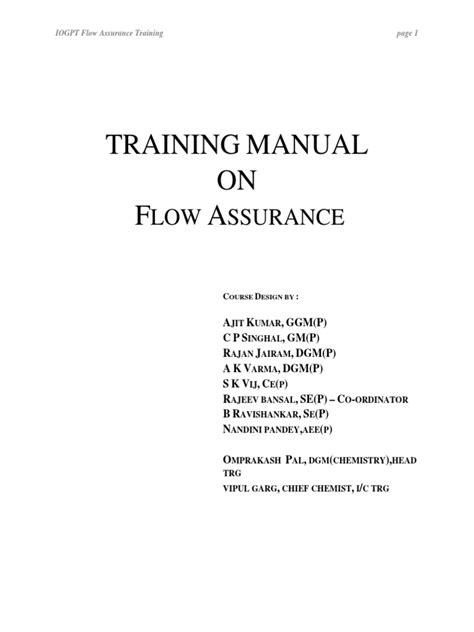 Flow Assurance Training Course 1 Underlined Iogpt Pdf Fluid