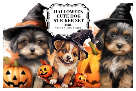 Halloween Cute Dog Clipart Set Graphic by Poster Boutique · Creative ...