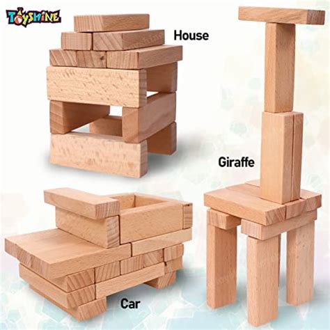 Toyshine Wooden 54 Wooden Building Block, Party Game, Tumbling Tower ...