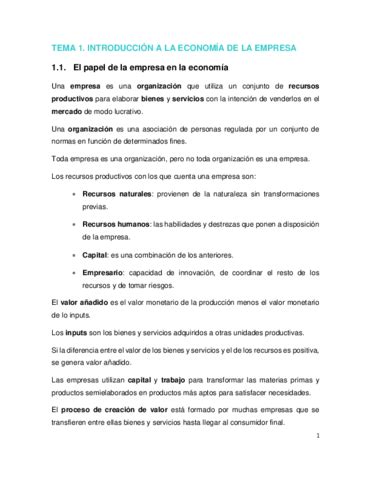 ECONOMIA DE LA EMPRESA TEMA 1 Pdf