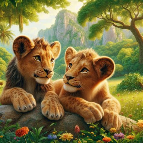 Young Simba and Nala by CommanderRavenwolf on DeviantArt