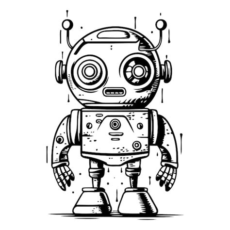 Ilustración vectorial de dibujos animados de robots lindos ilustración