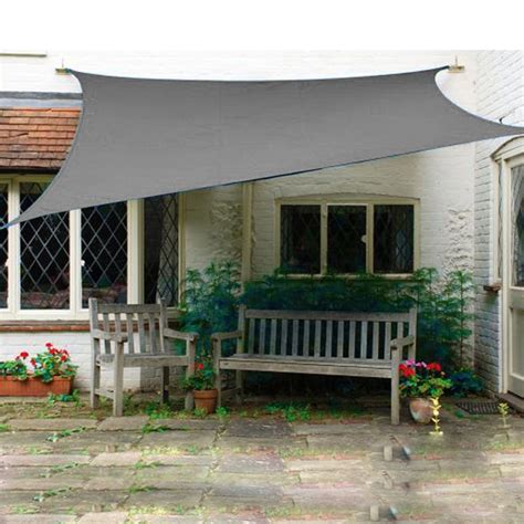 Voile d Ombrage Rectangle NEUFU 2x5m Gris Imperméable et Anti UV en