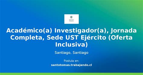 Acad Mico A Investigador A Jornada Completa Sede Ust Ej Rcito