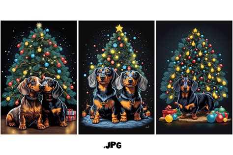 Dachshund And A Christmas Tree Graphic By Joanna Redesiuk · Creative Fabrica