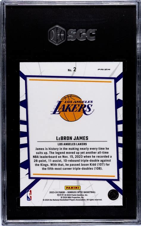 2023 24 Panini Donruss Optic 2 LeBron James My House Silver Prizm SGC