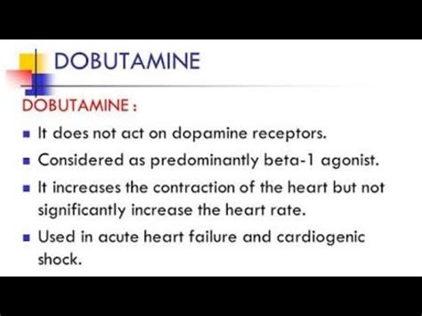 Dobutamine Used In Cardiogenic Shock YouTube