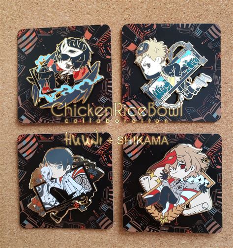 Persona 5 Enamel Pins Chickenricebowl