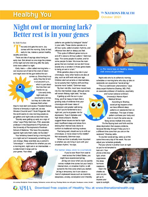 Fillable Online What Makes You A Morning Lark Or Night Owl Fax Email