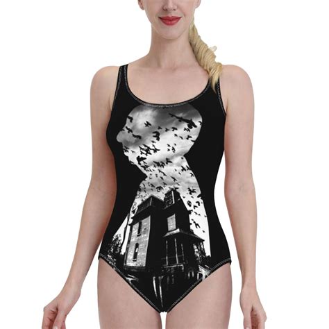 Alfred Hitchcock Collage One Piece Swimsuit Women Ruffle Bathing Suits