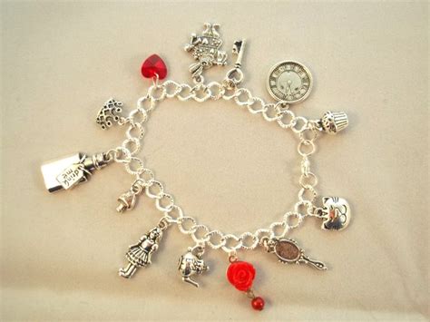 Alice In Wonderland Charm Bracelet Etsy UK Charm Bracelet Charmed